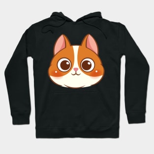 Cartoon cute cat face Hoodie